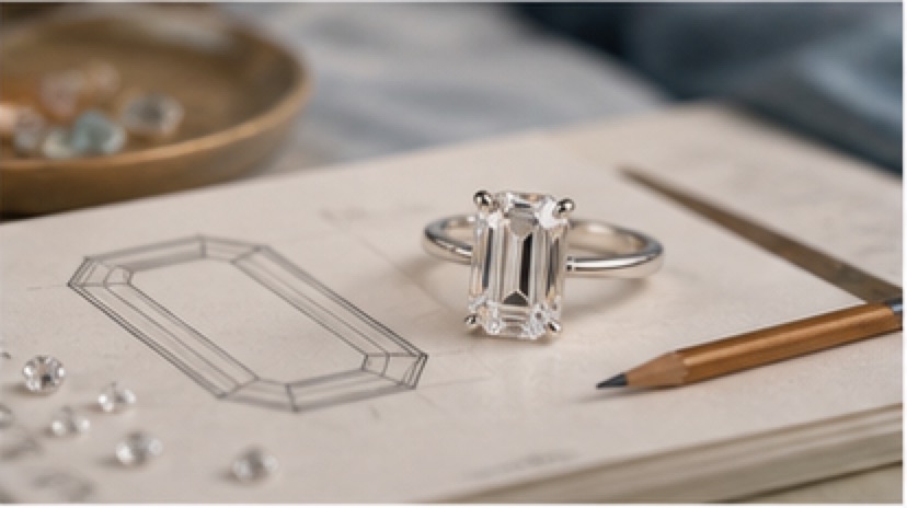 Illustrative engagement ring planning image for Emerald Cut Engagement Rings: Clean Lines, Different Sparkle