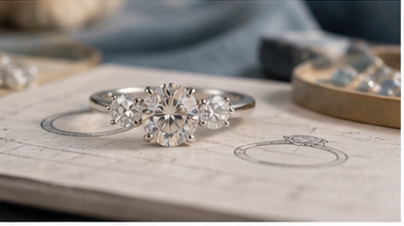 Illustrative engagement ring planning image for Three-Stone Engagement Rings And Meaningful Side Stones